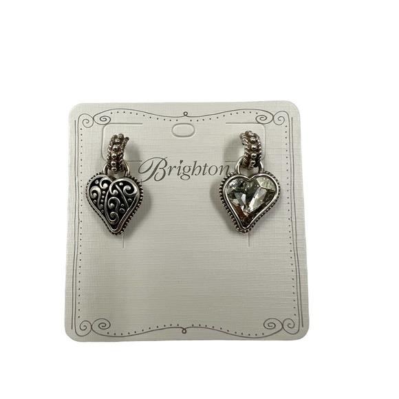Brighton Jewelry - Brighton reversible clear crystal and silver dangle earrings